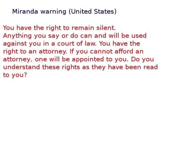MIRANDA RIGHTS