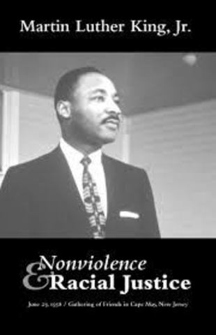 King writes an article named "Nonviolence and Racial Justice" and later gives it as a speech at the Friends General Conference Meeting.