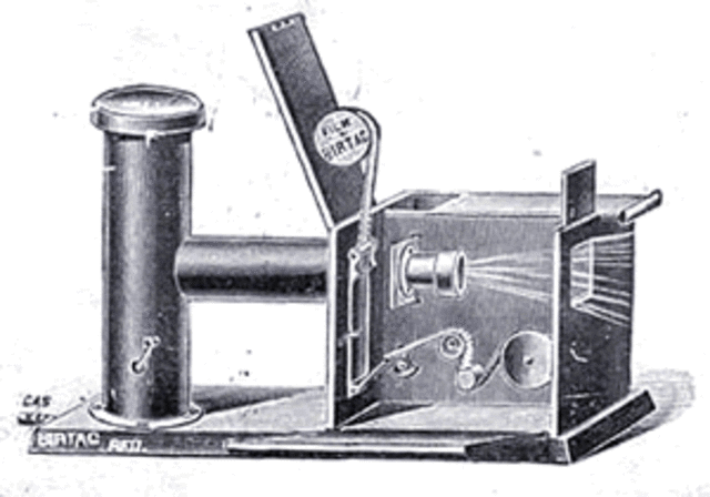 Edison showed his improved vitascope projector