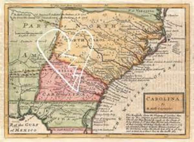 Carolina becomes two colonies