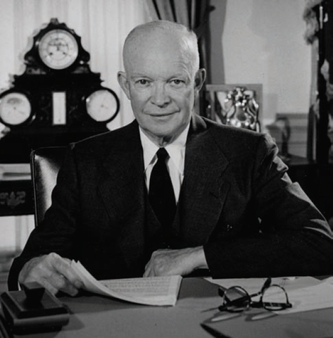 Eisenhower first president to voive opion