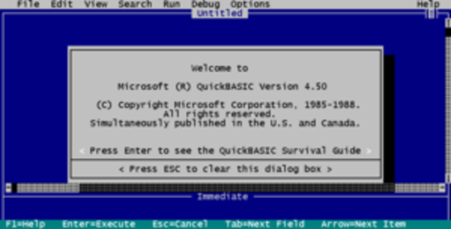 Microsoft QuickBASIC is here.