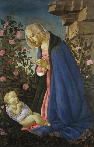 Begins painting the virgin and the child with saint Anne