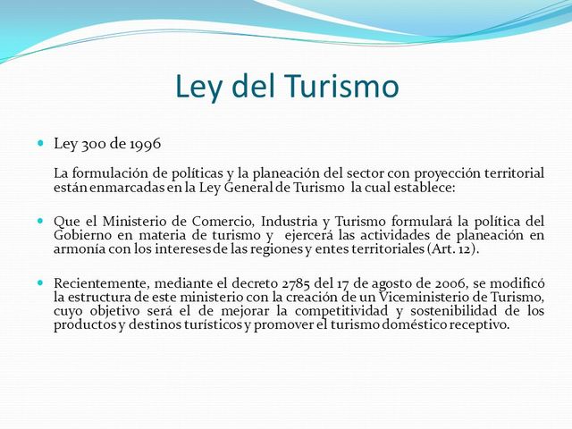 LEY GENERAL DE TURISMO