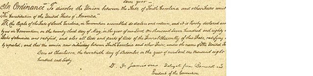 South carolina declares itself as a indepentent commonwealth