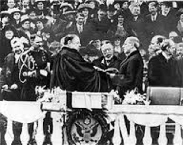 Woodrow Wilson is inaugurated as president