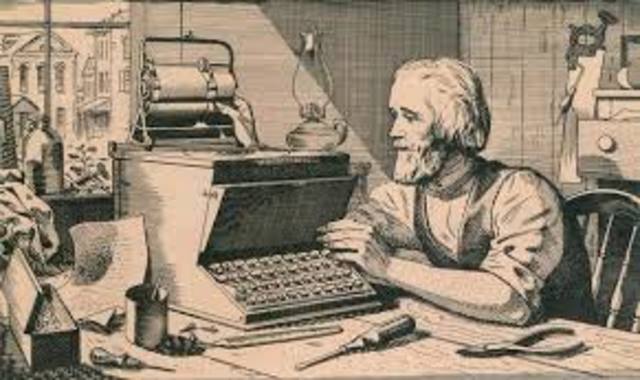 Maquina de escribir por Christopher Latham Sholes.