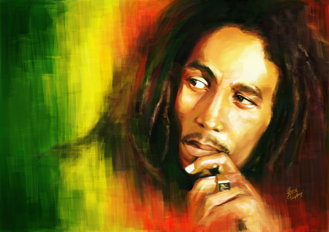 Red, Yellow, Green. Bob Marley was the colors