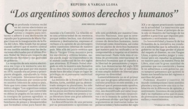 Pol. "LOS ARGENTINOS SOMOS DERECHOS Y HUMANOS"