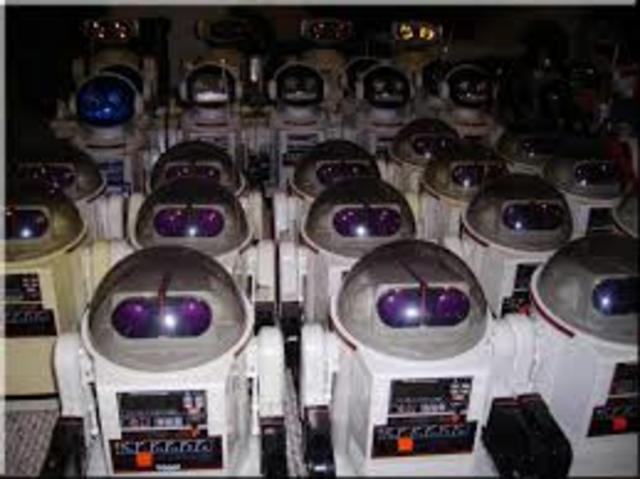 Robots 8. La operación típica de estos sistemas permitía que se desarrollaran programas de robots utilizando gráficos interactivos en una computadora 	personal y luego se cargaban en el robot.