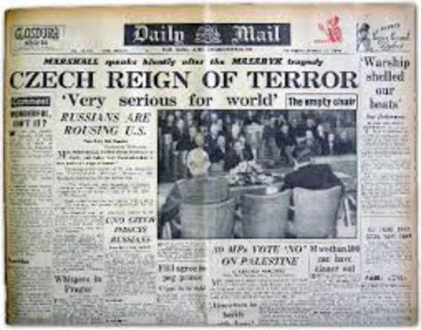 The Communists take power in Czechoslovakia.