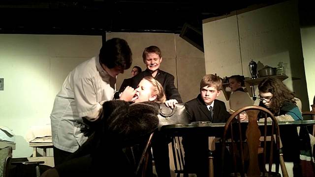 Mrs.vandan got her teeth stuck.