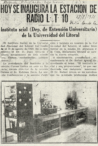 Inauguración de la Radio LT10