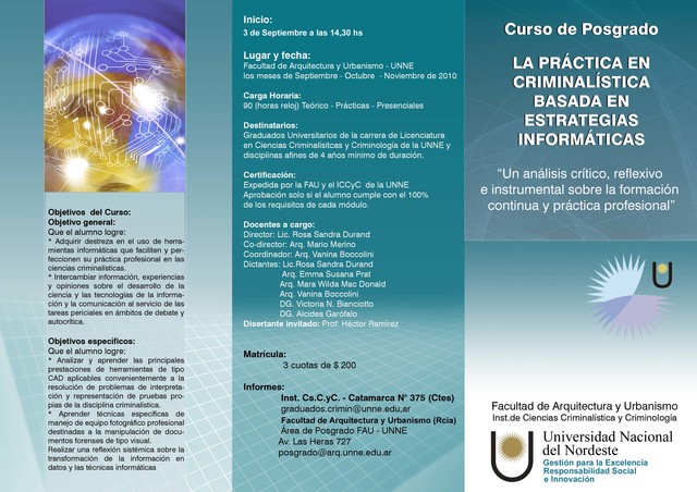 Dirección del Primer Posgrado Disciplinar con la FAU