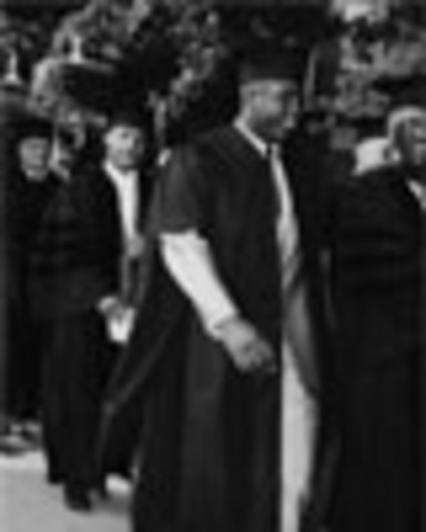 Jackie receives a degree from Howard University