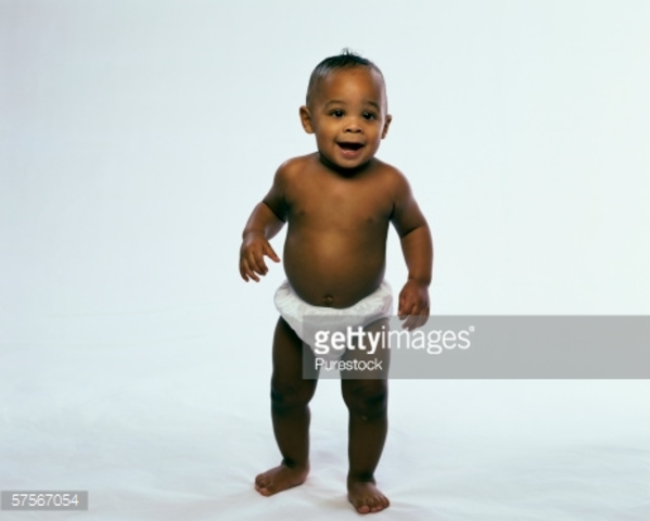 His first steps all alone!