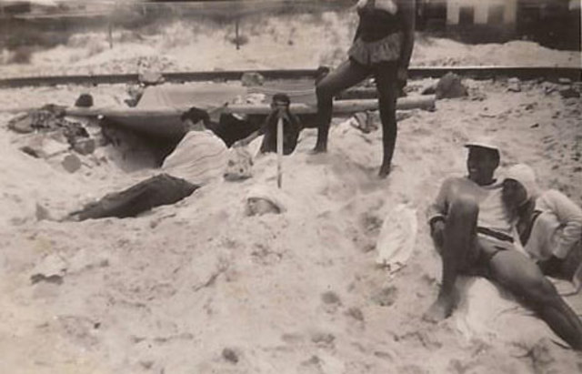 The Martin family on the beach
