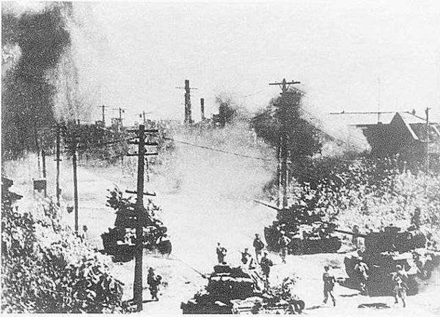 North Korea invades South Korea