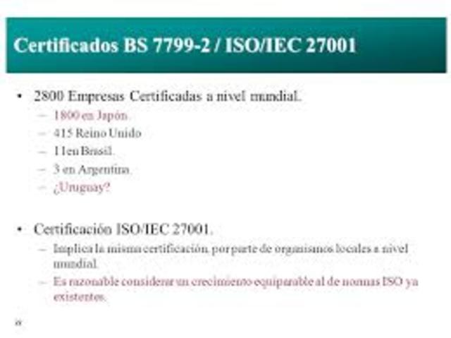 BS 7799-2:1999 Revisión de la Anterior Norma