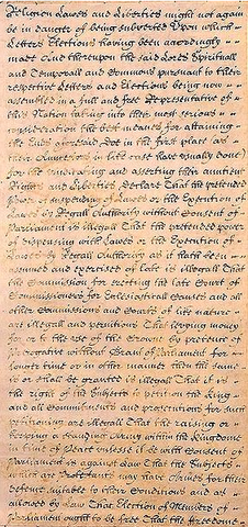 Bill of RIghts Introduced by Parliament