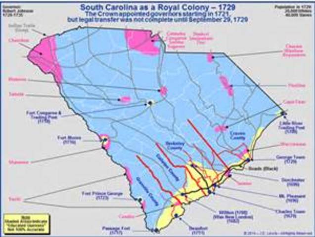 South Carolina becomes a royal colony