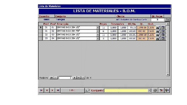 Primera etapa: la gestión informatizada de las listas de materiales (BOM)