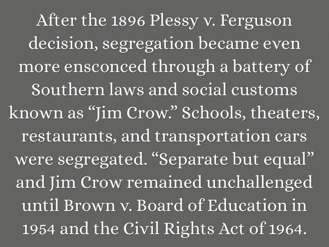 Plessy vs Ferguson