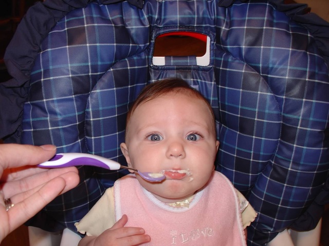 My first bite of real food