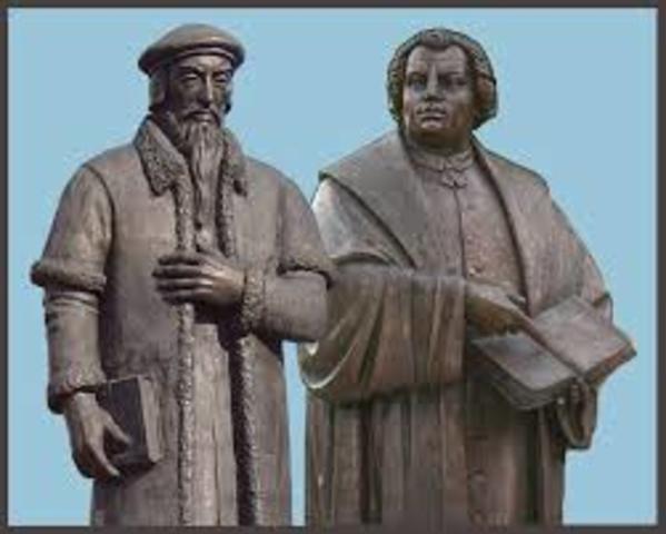 Martin luther and John Calvin in 16th centery