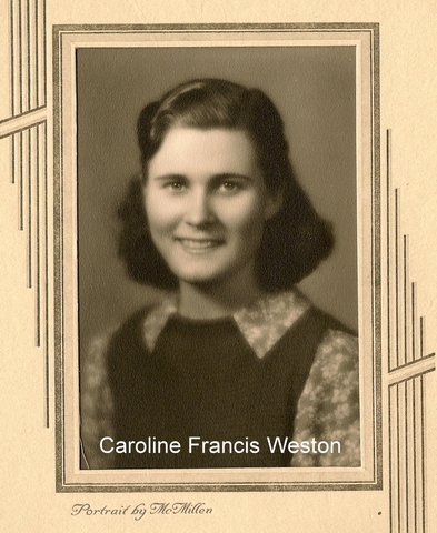 Birth of Great Grandaughter Caroline Frances Weston