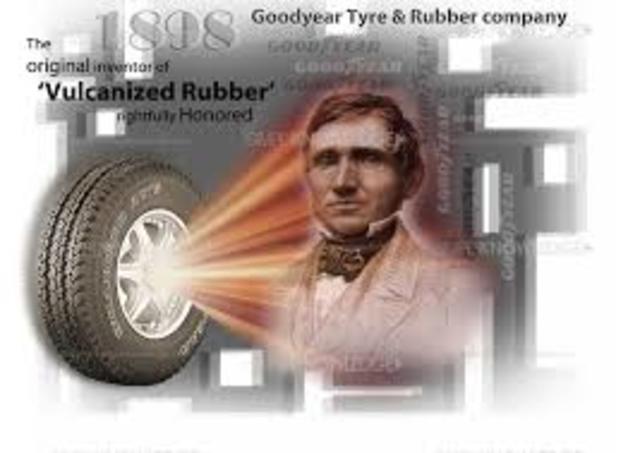 Charles Goodyear invents the Vulcanized Rubber