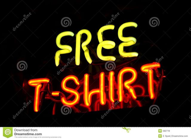 Free t shirt to first 100 customers through door