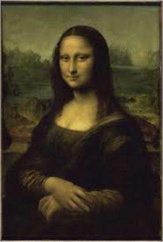 Leonardo da Vinci paints the Mona Lisa