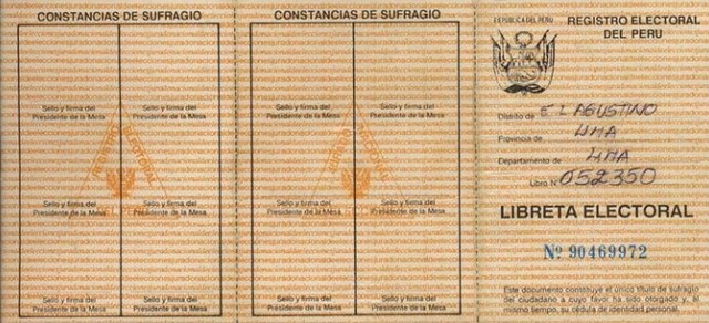 Libreta Electoral de 8 dígitos