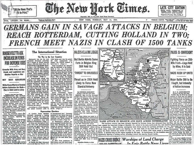 Belgium, the Netherlands, and Luxembourg fall