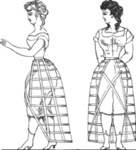 Dress style and under garments of 1860