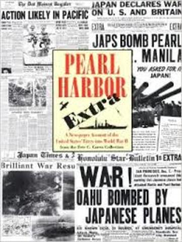 Japan bombs parl Harbor- U.S enters world war 2