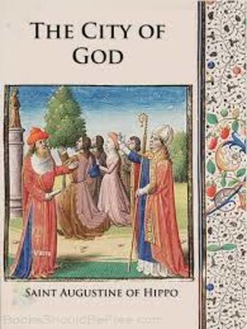 San Agustine writes the city of god