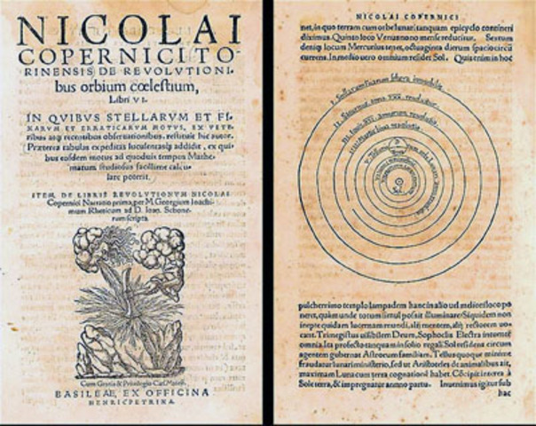 Copérnico: publica un libro defendiendo el Heliocentrismo