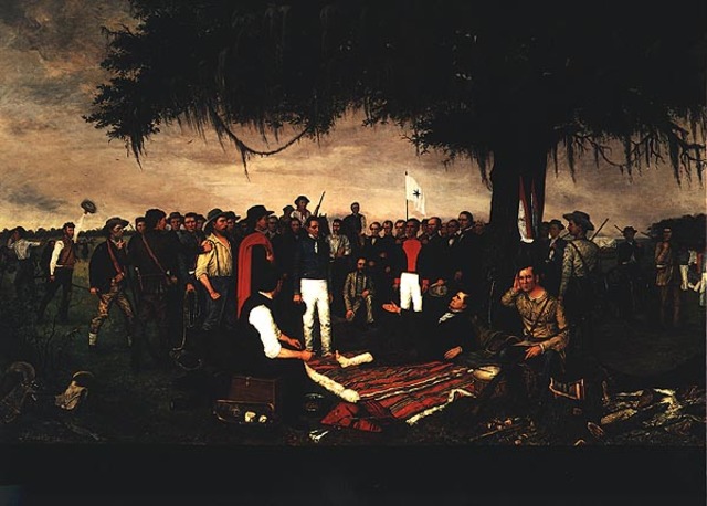 William Henry Huddle, Surrender of Santa Anna, 1890, oil on canvas