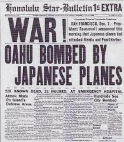 Japan Bombs Pearl Harbor - US enters war