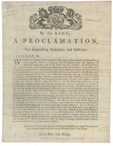 The King issues the Proclamation