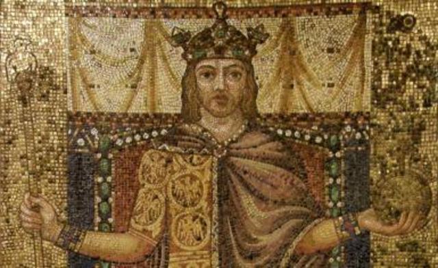 Otto the Great crowned emperor of the Romans by Pope John XII