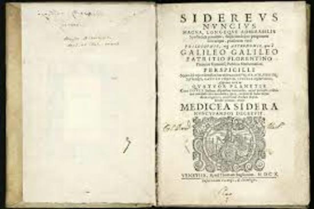 Publicación del libro de Galileo con sus primeros descubrimientos