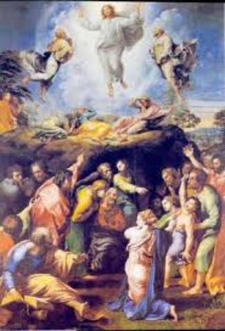Rapheal paints the Transfiguration
