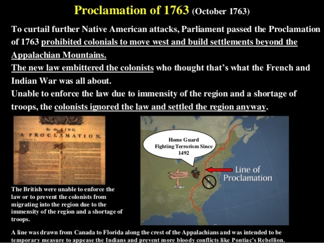 1763-The king issues the proclamtin of 1763
