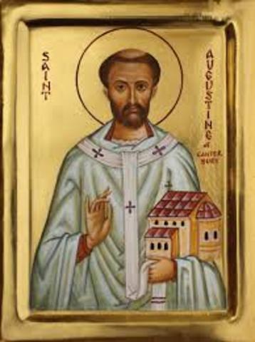 Pope Gregory I sent missionaries to England, led by monk named Augustine