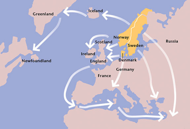 Карта викингов. Карта путешествий викингов в раннем средневековье. Походы рагнара лодброка на карте. Страны где жили викинги. Земли викингов.
