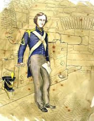 Poe enlists in the U.S. Army and shortly after his first book is published.