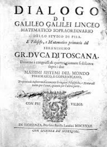 Galileo publica un nuevo libro en el que vuelve a defender el Heliocentrismo (lo tenía prohibido)